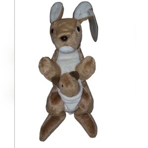 96 Ty Beanie Baby Pouch The Kangaroo Plush With Baby In Pouch 1996 Vintage